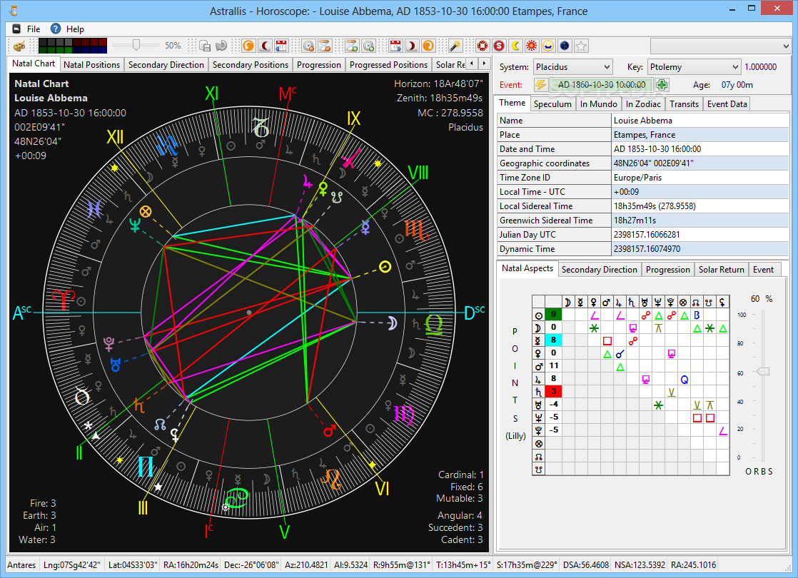 Sirius 1.0 Astrology Software pefox